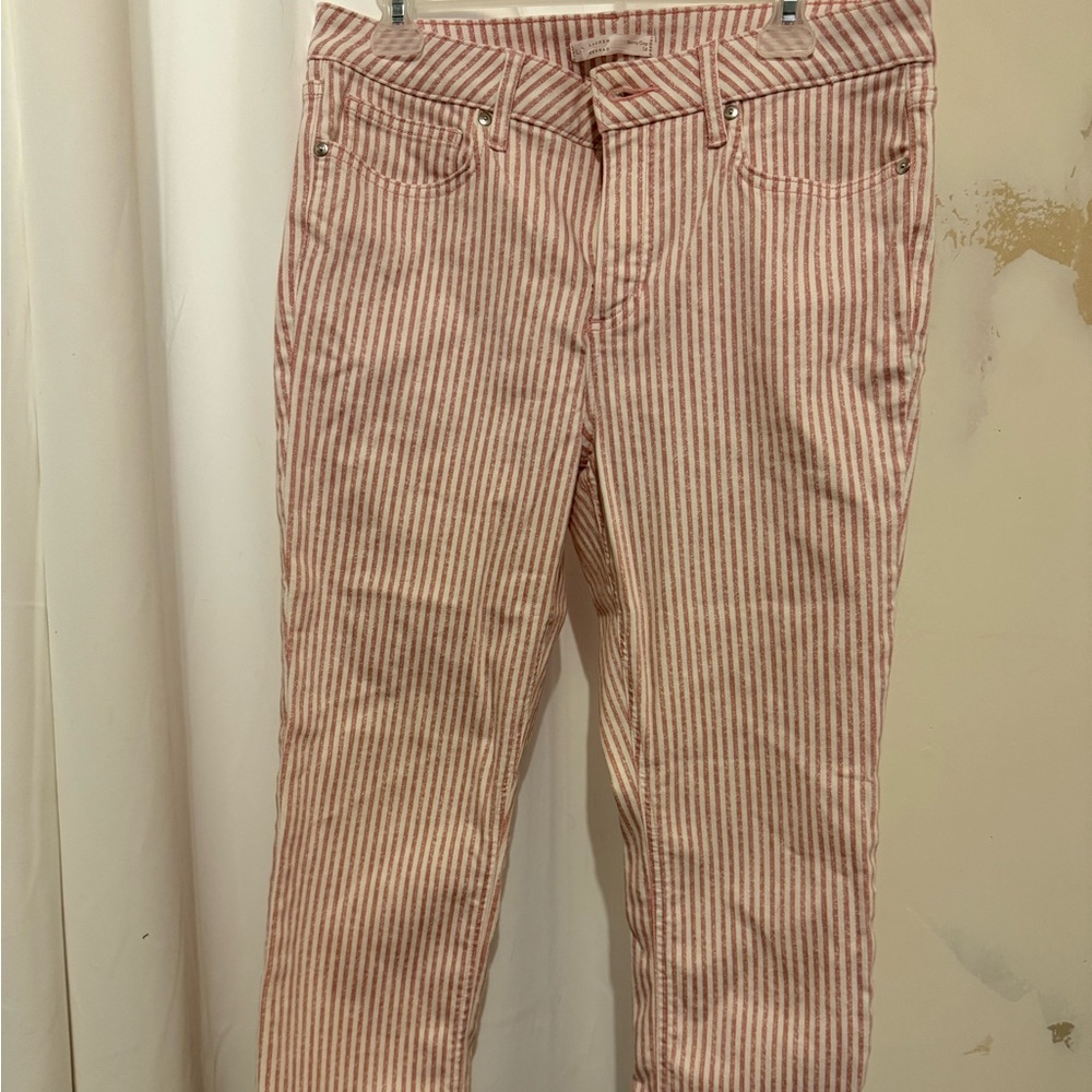 LC Lauren Conrad Pink and Cream Striped Pants